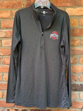 Ohio State 1/2 Zip Women's Pullover ~ Charcoal Gray~ Large